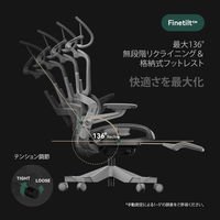 【軒先渡し】HINOMI デスクチェア ブラック H1 PRO V2-L BK 1脚（直送品）