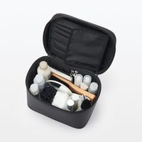 無印良品 ナイロンメイクボックス 黒 Ｍ 約２４×１６．５×１８ｃｍ 良品計画