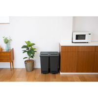 新輝合成 SWISH スウィッシュ 小窓付きスリムペダル チャコールブラック 45L ゴミ箱 1個