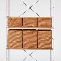 無印良品 重なるラタン長方形バスケット 特大 （Ｖ）約幅３６×奥行２６×高さ３１ｃｍ 良品計画