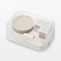 無印良品 再生ポリプロピレン入りメイクボックス １／４横ハーフ 約１５０×１１０×４５ｍｍ 1セット（1個×2） 良品計画