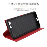 Xperia Ace SO-02L 手帳型ケース 薄型PUレザーフラップケース PRIME  レッド（直送品）