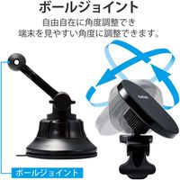 MagSafe対応 スマホホルダー 車載アクセサリー マグネット着脱 ゲル吸盤タイプ ブラック P-CARS14BK エレコム 1個