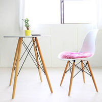 ムートン ピースクッション シナモン 日本製 円形 サークル ラウンド シートクッション 座布団（直送品）