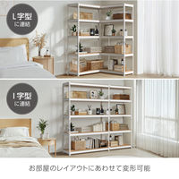 ドリームウェア シェルフ5段 幅1210mm+シェルフ5段 幅810mm 連結セット MK-C82NBK 1セット（直送品）