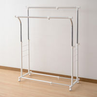 YAMAZEN 伸縮ハンガー ダブル オフホワイト YBH-WCS(OW)D 1台（直送品）