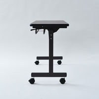 YAMAZEN フラップトップ会議用テーブル 幅1200×奥行450mm ダークブラウン YM-1245(DBR/BR) 1台（直送品）