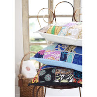 トモ・コーポレーション クッションカバー カンバディアパッチ 45×45cm ベージュ 407922 1個（直送品）