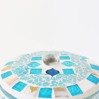 トモ・コーポレーション 小物入れ 洗面所 モザイク 蓋つきボックス ターコイズ 422853 1個（直送品）