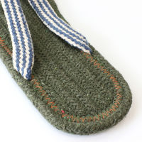 トモ・コーポレーション スリッパ コットンサンダル プレーン ボーダー 2サイズ ハンドメイド プレーングリーン(S) 423384 1個（直送品）