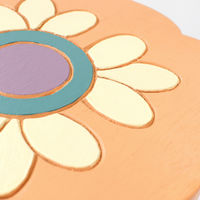 トモ・コーポレーション スツール 座面高25~26cm ピンクフラワー 天然木 433214 1個（直送品）