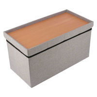 不二貿易 収納スツール ベンチタイプ テーブルにもなる収納スツール グレー 477846 1個（直送品）