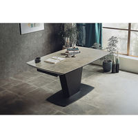 【軒先渡し】東馬 UP シウバ伸長テーブル 幅1800×奥行900×高さ710mm コンクリート調 54688570 1台（直送品）