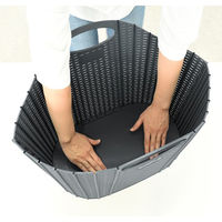 清水産業株式会社 折りたためるランドリーバスケット ラタン調 アイボリー・グレー 2個組 120424 1セット(2個入)（直送品）