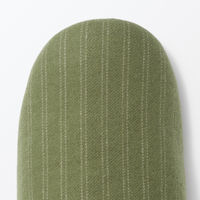 無印良品 綿フランネルかかとにフィットするルームシューズ Ｍ ２３．５～２５ｃｍ用 グリーンストライプ 良品計画