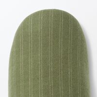 無印良品 綿フランネルかかとにフィットするルームシューズ ＸＬ ２６．５～２８ｃｍ用 グリーンストライプ 良品計画