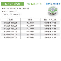 白光 巻はんだ ヘクスゾール 鉛フリー 0.8mm×10M FS521-081001 1巻(10m)（直送品）
