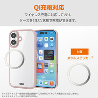 iPhone17 ケース ハイブリッド D3O(R) メタルステッカー付 ピンク PM-A25AD3OFCPN エレコム 1個（直送品）