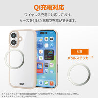 iPhone17 ケース ハイブリッド D3O(R) メタルステッカー付 ベージュ PM-A25AD3OFCBE エレコム 1個（直送品）