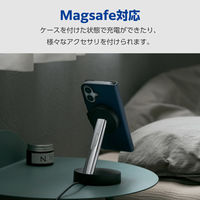 iPhone17 ケース レザー 手帳型 マグネット 衝撃吸収 MAGKEEP ネイビー PM-A25APLFMGNV エレコム 1個（直送品）