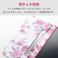 iPhone17 ケース レザー 手帳型 マグネット 衝撃吸収 花柄 ディープピンク PM-A25APLFUJPND エレコム 1個（直送品）