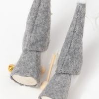 【アウトレット】クリスマス　フェルトサンタ2点セット グレー LAKOLE/ラコレ