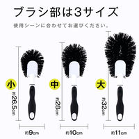 日本クリンテック ハンドル付きたわし カビ 腐食に強い 浴室 床 キッチン 鍋 かため 大サイズ 485635 1個（直送品）