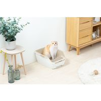 アイリスオーヤマ 猫用システムトイレ ハーフタイプ ONCH-530 ホワイト/ベージュ 1個