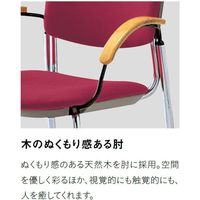 【軒先渡し】サンケイ CM350 ミィーティングチェア キャスター脚 肘付 レザー張り CM351-CXC Ｎアイボリー 1セット(2脚入)（直送品）