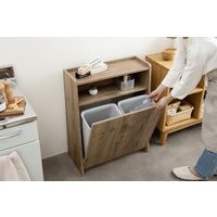 アイリスオーヤマ ゴミ箱 30L 引き出し コンパクト ペールカウンター ウッドペールストッカー WPS-630 アッシュブラウン 1台（直送品）