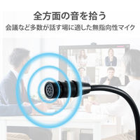 Web会議用マイク PCマイク USB直挿し ミュートボタン付 ブラック HS-MC08UBK 1個 エレコム