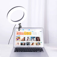 自撮りライト 6インチLEDリングライト USB接続/3色光/10段階調光/VV-LED-6 1個 Vodaview