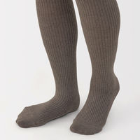 無印良品 レディース 婦人 足なり直角 かかとに合う リブ編みタイツ 婦人Ｌ モカブラウン 良品計画