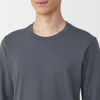 無印良品 メンズ 紳士 あったか綿 厚手 クルーネック長袖Ｔシャツ 紳士Ｓ ダークグレー 良品計画