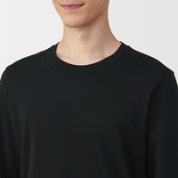 無印良品 メンズ 紳士 あったか綿 厚手 クルーネック長袖Ｔシャツ 紳士Ｍ 黒 良品計画