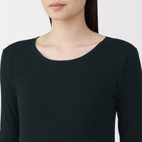 無印良品 レディース 婦人 あったか綿 クルーネック長袖Ｔシャツ 婦人Ｓ 黒 良品計画