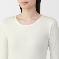 無印良品 レディース 婦人 あったか綿 クルーネック長袖Ｔシャツ 婦人Ｌ オフ白 良品計画