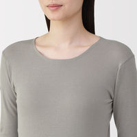 無印良品 レディース 婦人 あったか綿 クルーネック長袖Ｔシャツ 婦人Ｓ グレイッシュブラウン 良品計画