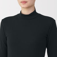 無印良品 レディース 婦人 あったか綿 ハイネック長袖Ｔシャツ 婦人Ｓ 黒 良品計画