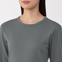 無印良品 レディース 婦人 あったか綿 厚手 クルーネック長袖Ｔシャツ 婦人Ｓ ミディアムグレー 良品計画