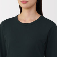 無印良品 レディース 婦人 あったか綿 厚手 クルーネック長袖Ｔシャツ 婦人Ｍ 黒 良品計画