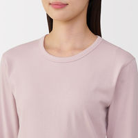 無印良品 レディース 婦人 あったか綿 厚手 クルーネック長袖Ｔシャツ 婦人Ｍ ライトピンク 良品計画