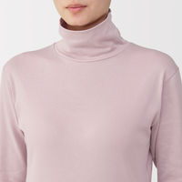 無印良品 レディース 婦人 あったか綿 厚手 タートルネック長袖Ｔシャツ 婦人Ｌ ライトピンク 良品計画