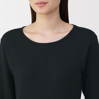 無印良品 レディース 婦人 あったか綿 ウールクルーネック長袖Ｔシャツ 婦人Ｓ 黒 良品計画
