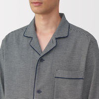 無印良品 メンズ 紳士 脇に縫い目のない フランネル長袖パジャマ 紳士ＸＬ アイボリー柄 良品計画