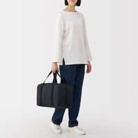 無印良品 たためる 撥水 旅に便利なボストンバッグ 黒 タテ２５×ヨコ３６×マチ２３ｃｍ 良品計画