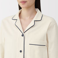 無印良品 レディース 婦人 脇に縫い目のない フランネル長袖パジャマ 婦人Ｓ アイボリー 良品計画