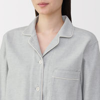 無印良品 レディース 婦人 脇に縫い目のない フランネル長袖パジャマ 婦人Ｍ グレー 良品計画