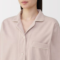 無印良品 レディース 婦人 脇に縫い目のない フランネル長袖パジャマ 婦人Ｌ ライトピンク 良品計画