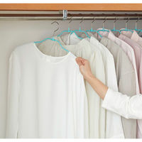 清水産業株式会社 ランドリーハンガーシルエット スカイミント 10本組 120793 1セット(10本入)（直送品）